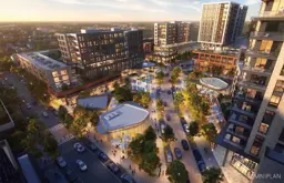 Artists rendering of proposed redevelopment project in Bryan located on South College Avenue across from Hensel Park.