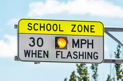 school zone speed limit flashing sign