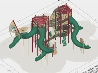 rendering of new Tanglewood Park playground equipment.