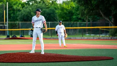 Yard Dogs pitcher standing on the mound