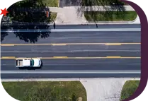 aerial view of a clean street