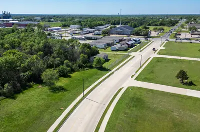 aerial view of an improved roadway in Bryan