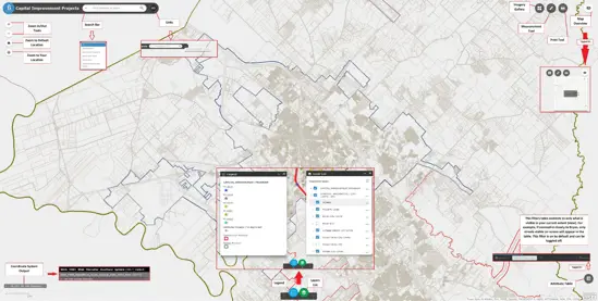 A screenshot of an overview of the Bryan GIS map application. The instructions are written out in the tabs below.