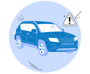 Hail damage to a car graphic