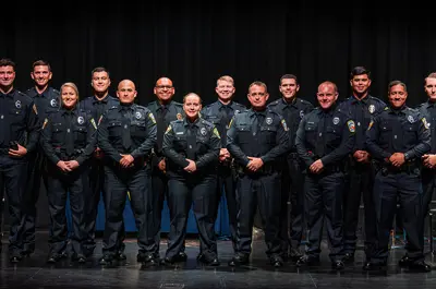 group photo of newly graduated officers