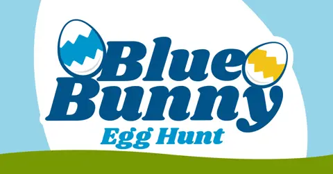 Blue Bunny Egg Hunt logo.