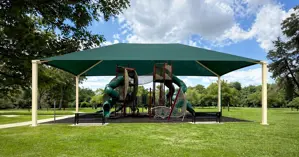 rendering of a shade structure designed to cover the playground in Tanglewood Park