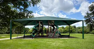 rendering of a shade structure designed to cover the playground in Tanglewood Park