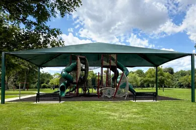rendering of a shade structure designed to cover the playground in Tanglewood Park