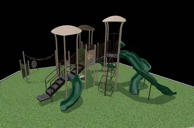 rendering of new Bonham Park playground equipment.
