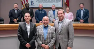 Texas City Management Association’s (TCMA) 2025 Lifetime Achievement Award winners Joey Dunn and Brad Stafford.