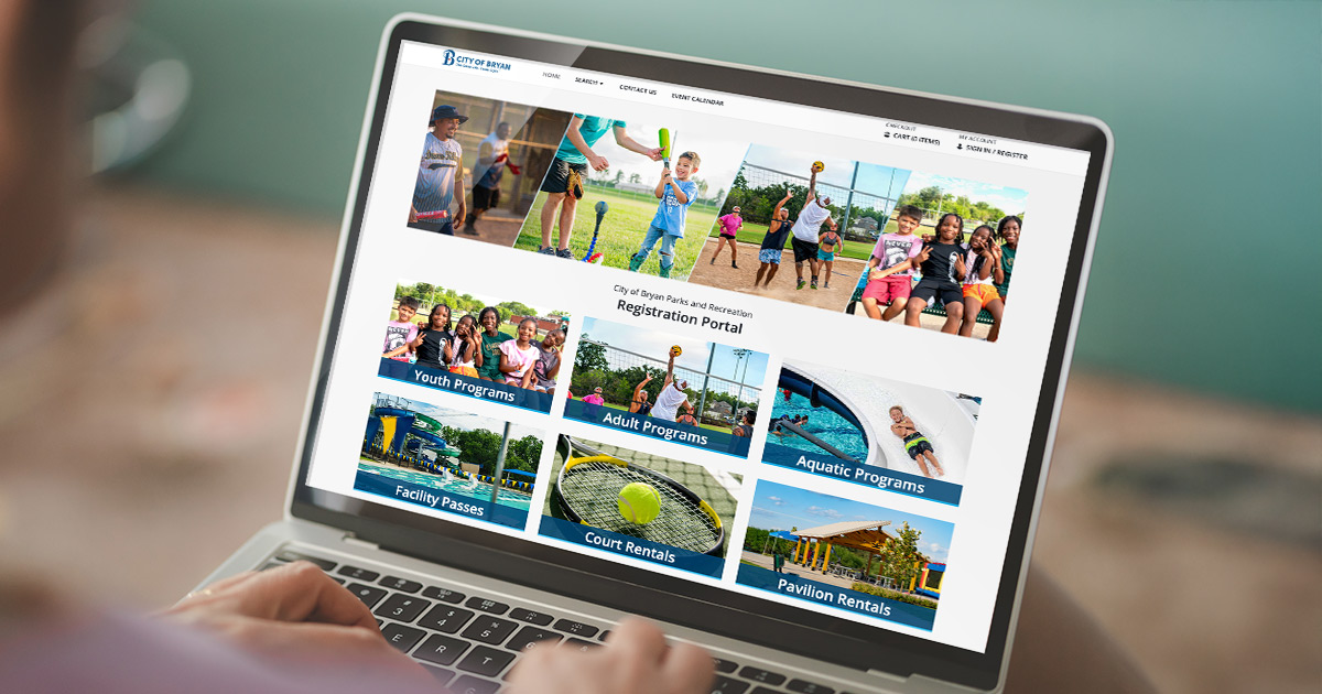 laptop open to the park program registration portal