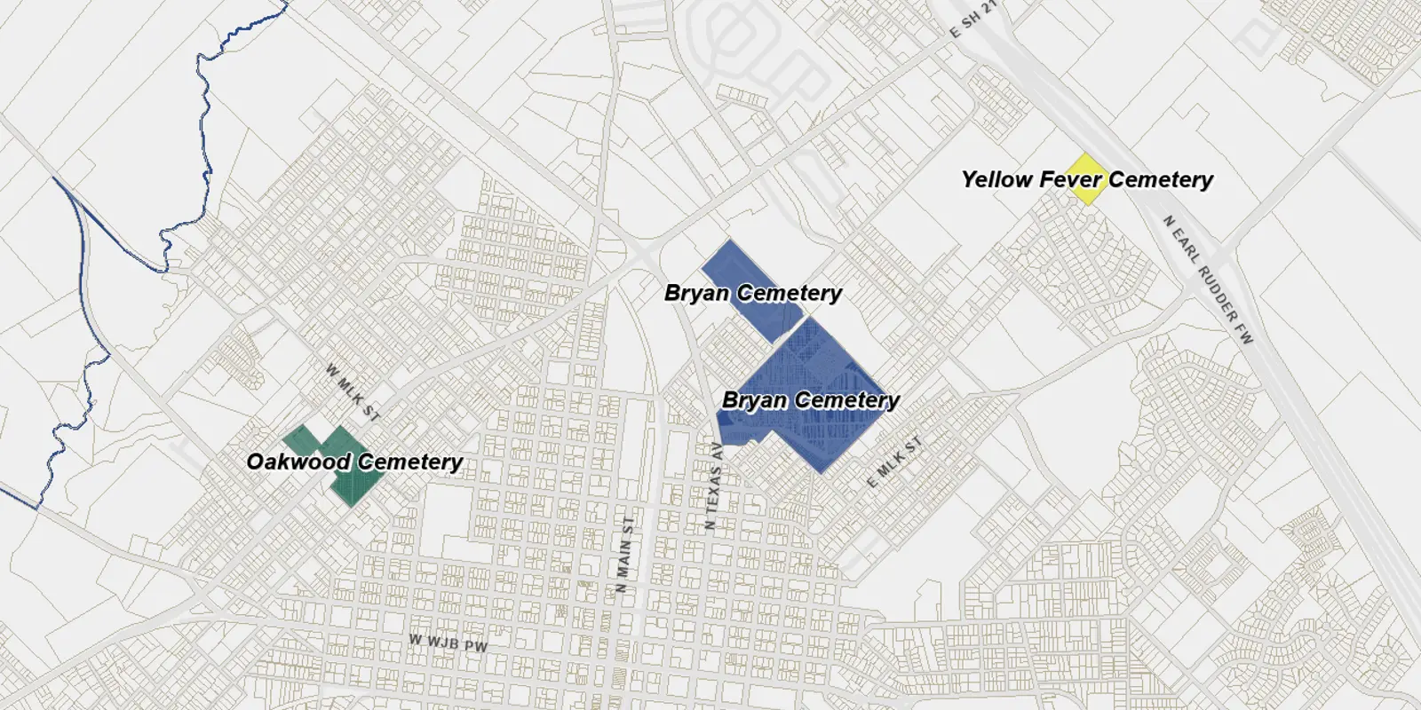 Subdivision Map Bryan Cemeteries | City of Bryan