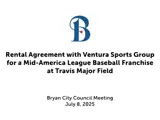 Video thumbnail of a slide from city council meeting about baseball rental agreement