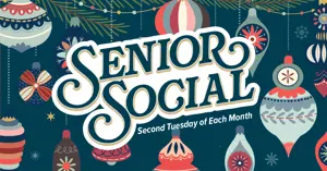 Senior Social graphic with pretty Christmas ornaments.