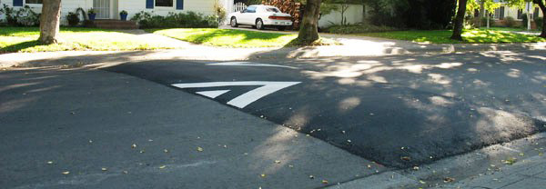 Speed mitigation hump on street