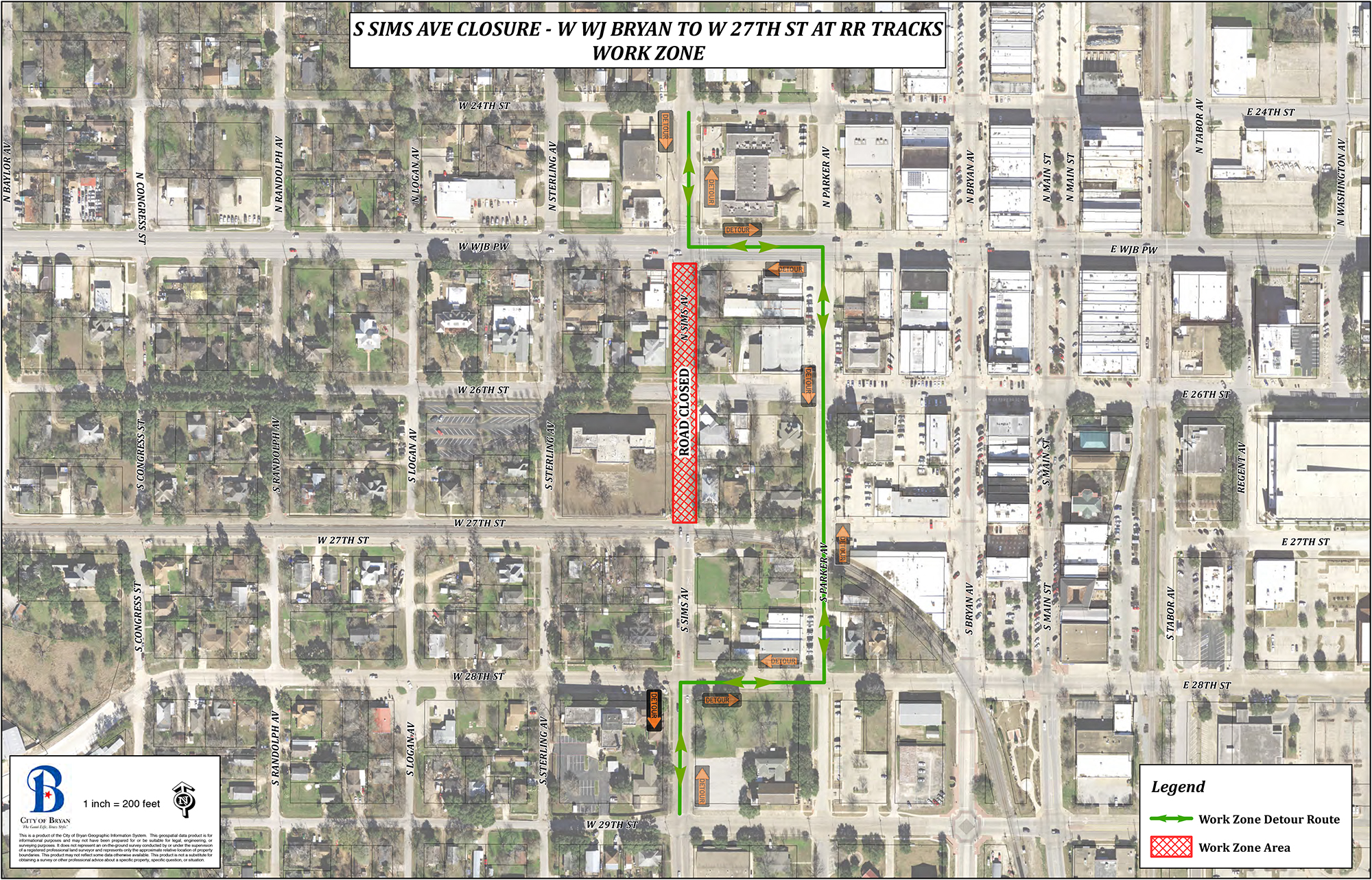 sims avenue construction map