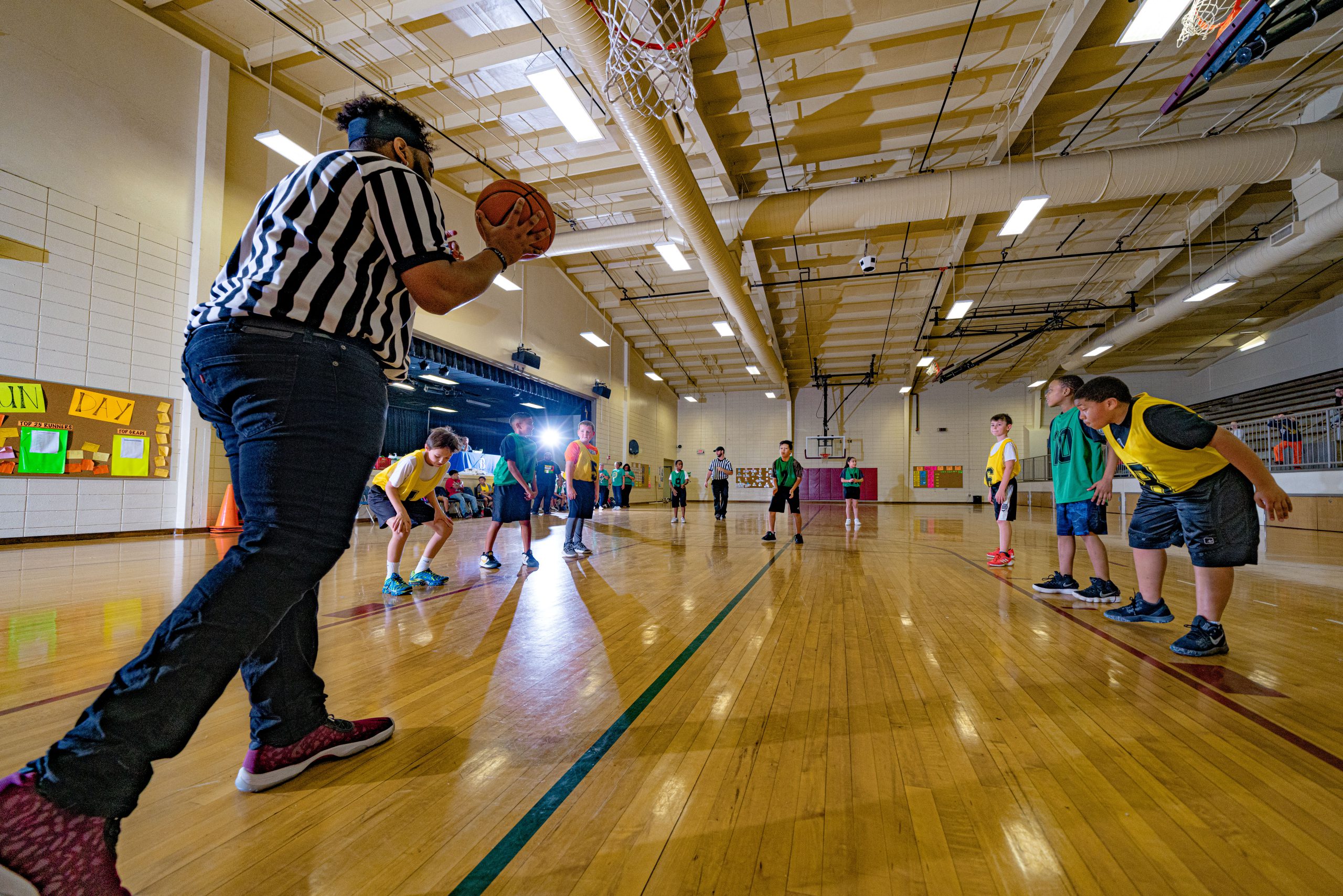 Children playing basketball at the Neal Recreation Center