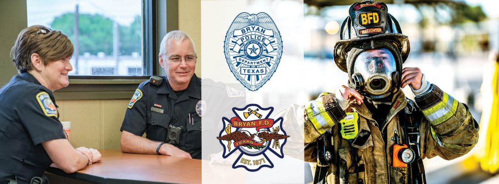 firefighter and police officers