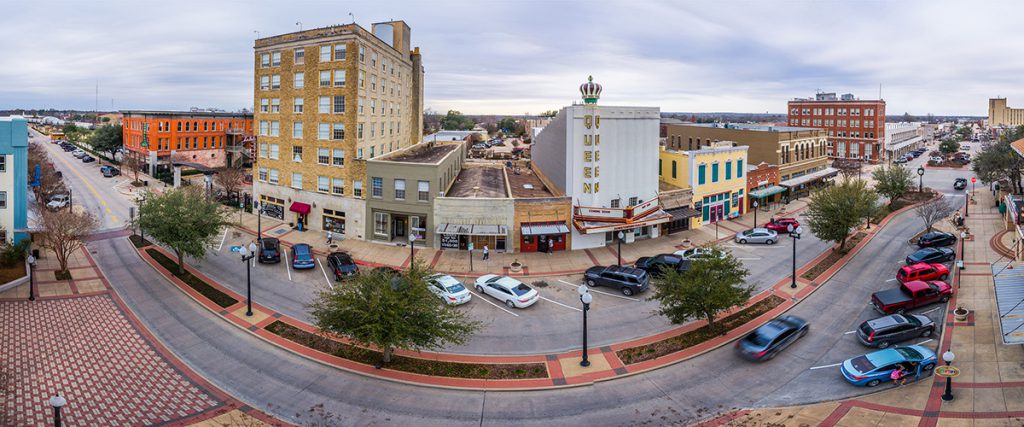 downtown bryan panoramic photo