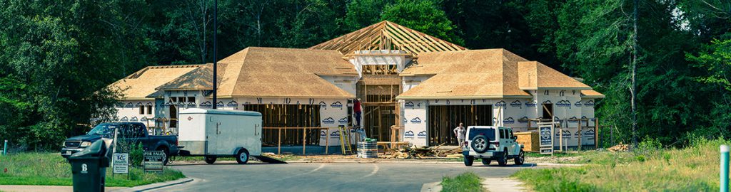 single-family home construction site