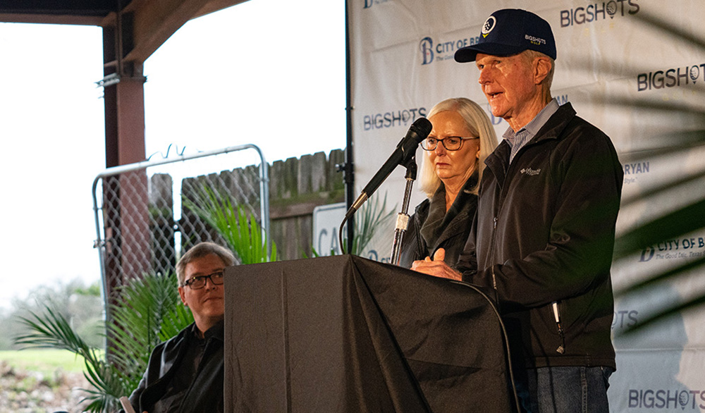 The Butlers speak at the signing ceremony.