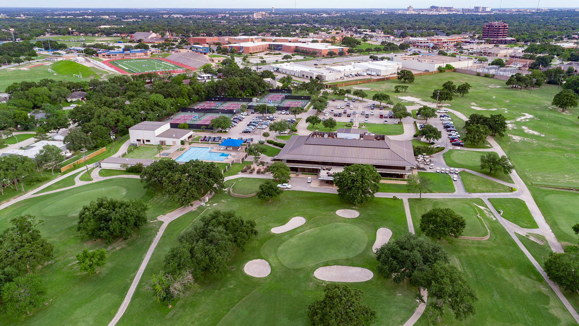 Aerial photo of Phillips Event Center