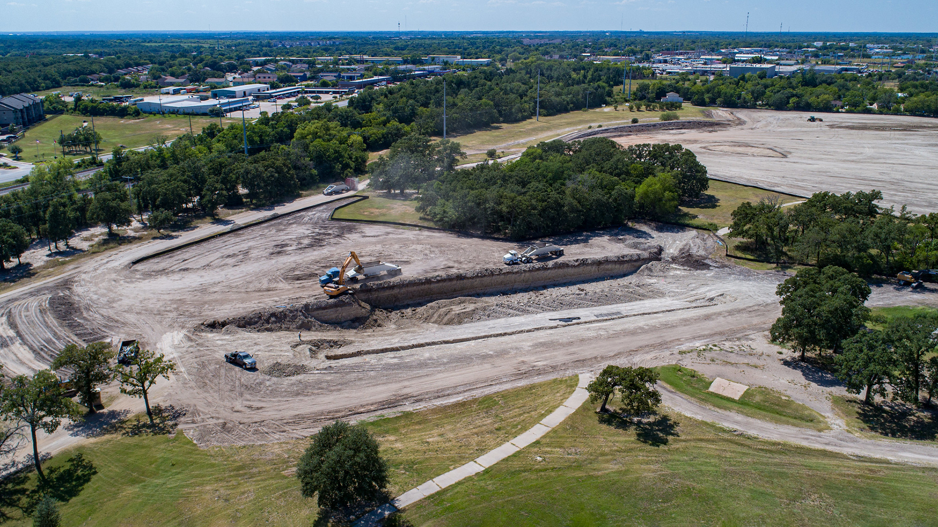 Aerial photo of construction