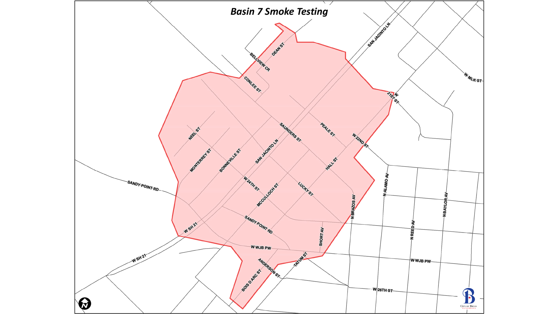 Map of northwest Bryan