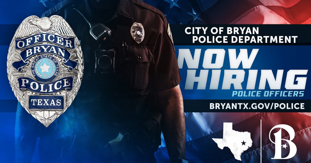 Bryan Police Department Recruiting banner