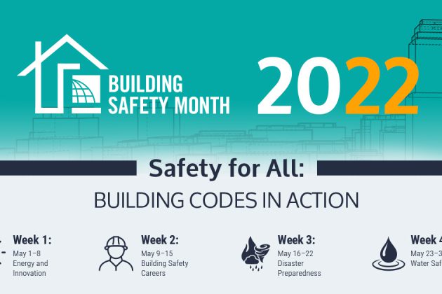 Graphic announcing that May is Building Safety Month.