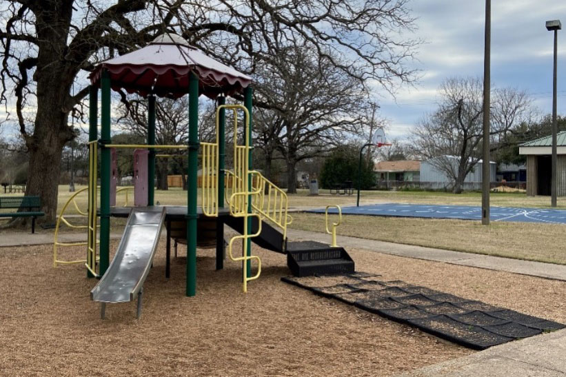 Small, old playground set