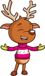 Cupid - reindeer in pink sweater