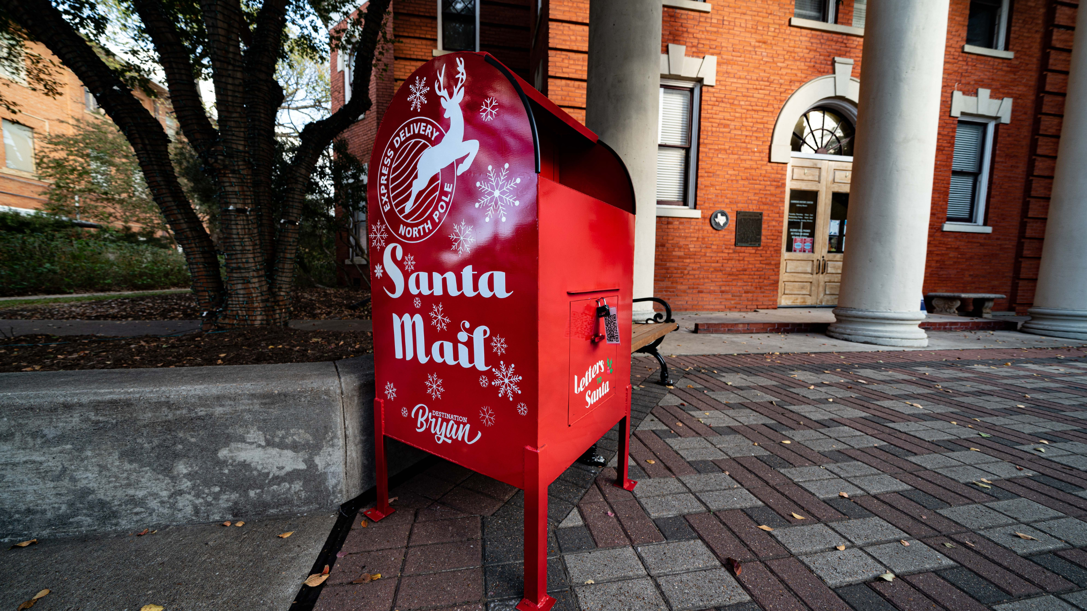 Letters to Santa mailbox at the Carnegie History Center. 
