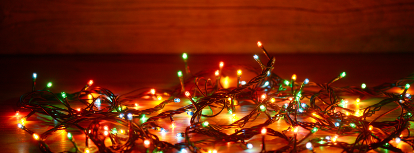 Photo of colored string lights.