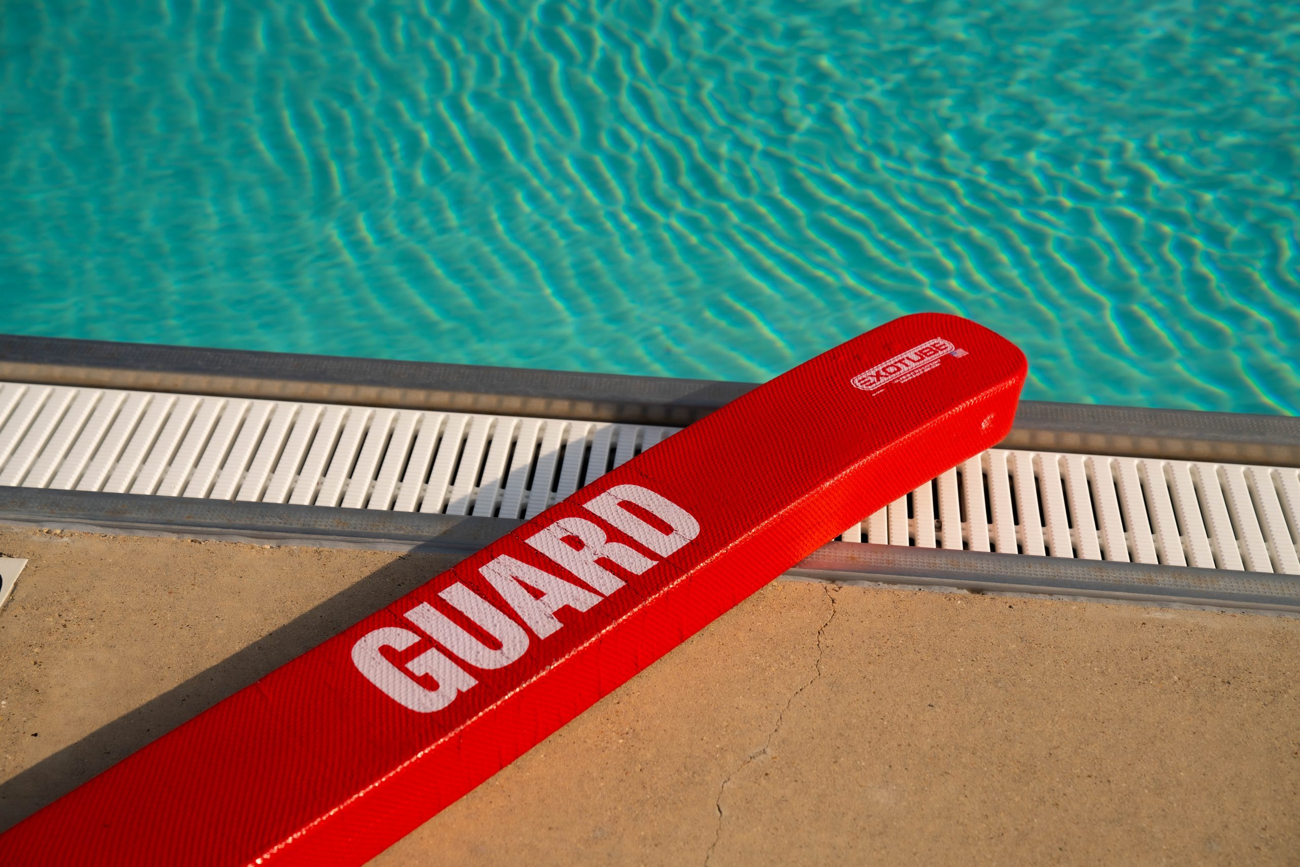 Lifeguard tube next to the pool. 