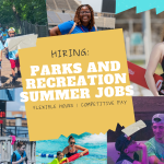 Graphic promoting Parks and Recreation Summer Jobs.