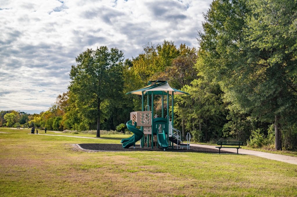 Photo of the new Greenbier playground and walking trail. 