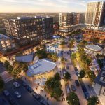 Artists rendering of proposed redevelopment project in Bryan located on South College Avenue across from Hensel Park.