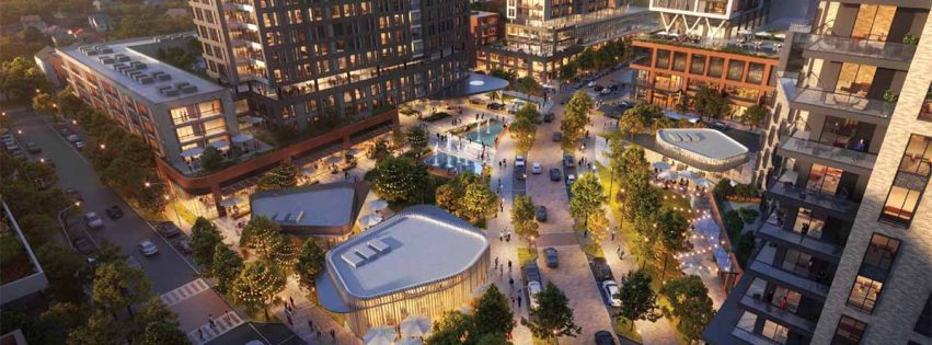 Artists rendering of proposed redevelopment project in Bryan located on South College Avenue across from Hensel Park.