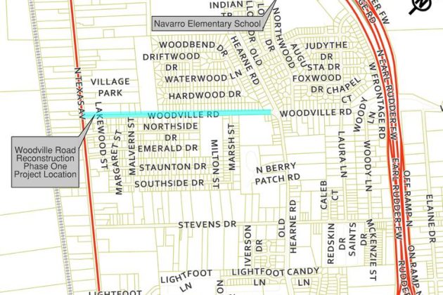 Woodville Road Reconstruction Project Phase 1 map.