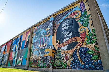mural showcasing the arts and culture grant