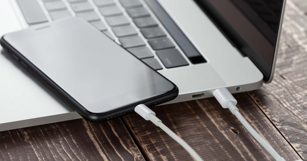 image of a smart phone and a laptop computer plugged in and charging. Bryan Fire Department has teamed up with the National Fire Protection Association® (NFPA®) to raise awareness about the risks associated with lithium-ion batteries and ways to minimize them.