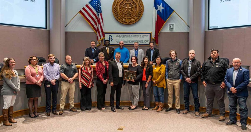 Planning and Development Services staff members honored at Bryan City Council meeting on Jan. 9, 2024.