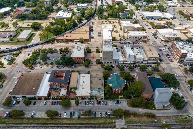 aerial of downtown Bryan