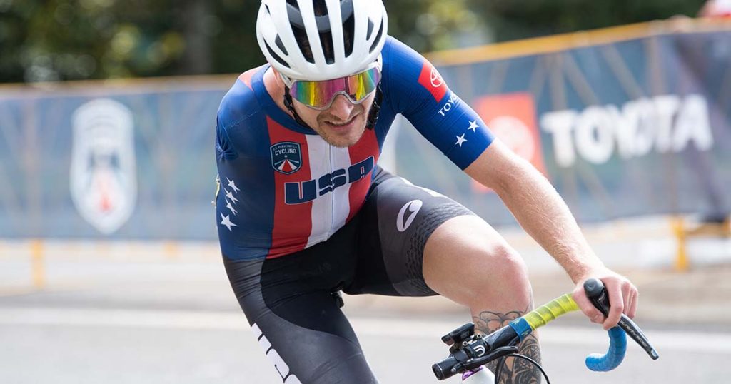 A member of the U.S. Cycling Paracycling team who has only 1 arm races in the UCI road race in Huntsville, Alabama in 2023.