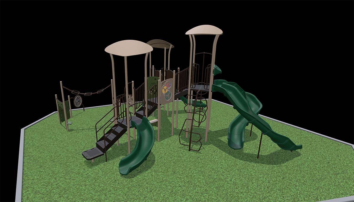 rendering of new Bonham Park playground equipment