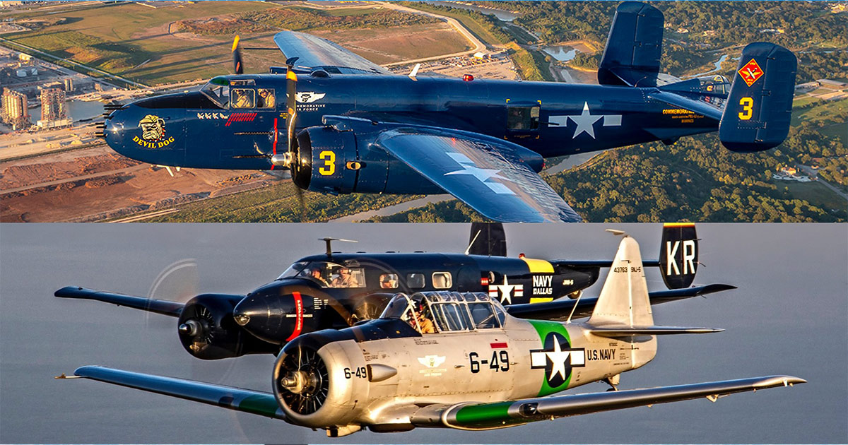photos of WW-II aircrafts flying