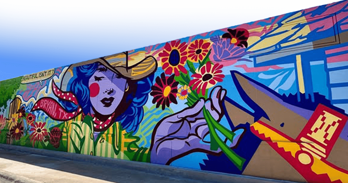 colorful mural on the side of a building