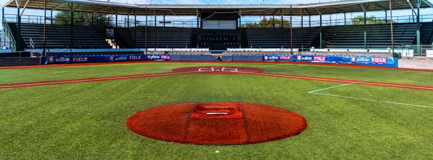 Travis Major Field view of the stadium and home plate